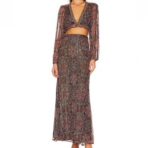 House of Harlow 1960 x Revolve Rust Floral Skirt - small